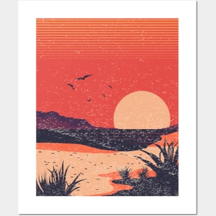 Vintage Sunset Posters and Art